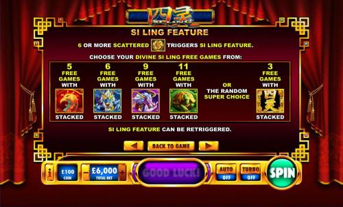 Si Ling Big Bonus Slots Free Game Feature Rules