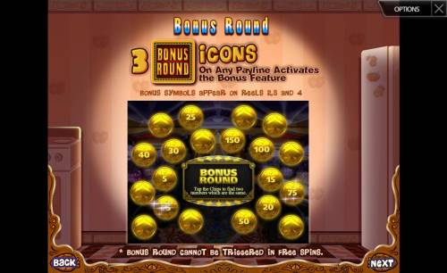 Slot & Pepper Big Bonus Slots Bonus Round Rules - 3 Bonus Round icons on any payline activates the bonus feature.