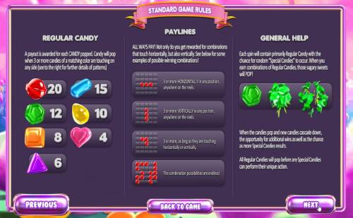 Sugar Pop! Big Bonus Slots Symbols Paytable - Paylines - General Rules