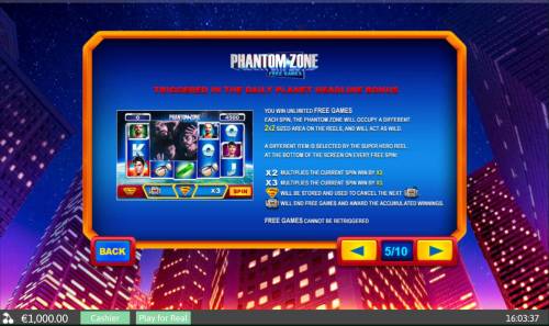 Superman II Big Bonus Slots Phantom Zone Free Games - Triggered in the Daily Planet Headline Bonus