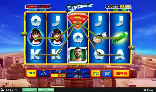 Superman II Big Bonus Slots Multiple winning paylines