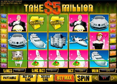 Take $5 Million Big Bonus Slots Four of a kind triggers a $75 jackpot