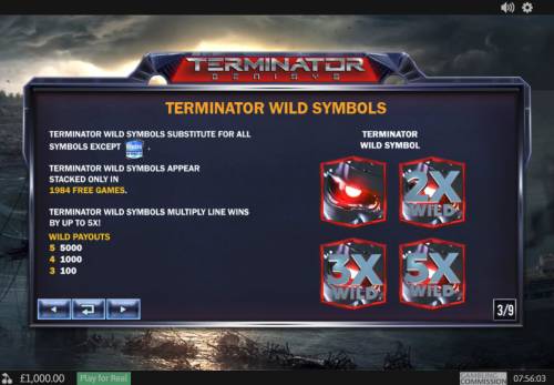 Terminator Genisys Big Bonus Slots Wild Symbol Rules