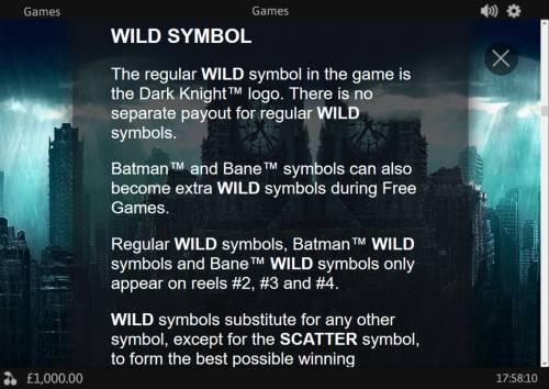 The Dark Knight Rises Big Bonus Slots Wild Symbol Rules