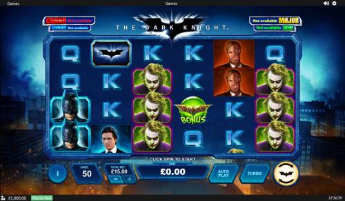 The Dark Knight Big Bonus Slots Main Game Board