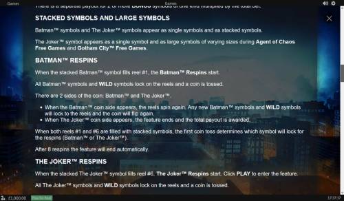 The Dark Knight Big Bonus Slots Feature Rules