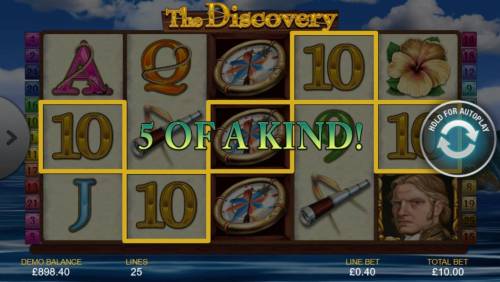 The Discovery Big Bonus Slots A winning Five of a Kind.