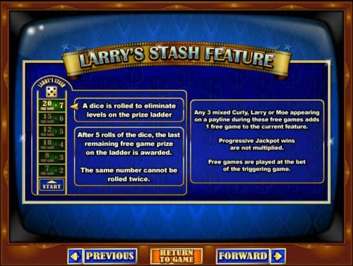 The Three Stooges II Big Bonus Slots Larrys Stash Feature Game Rules