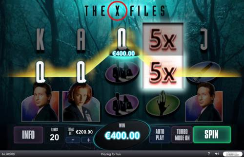 The X Files Big Bonus Slots Four of a kind