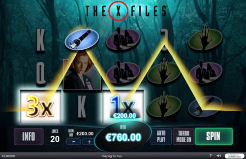 The X Files Big Bonus Slots A winning three of a kind