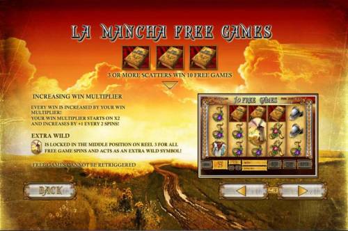 The Riches of Don Quixote Big Bonus Slots La Mancha Free Games - three or more scatter symbols win 10 free games