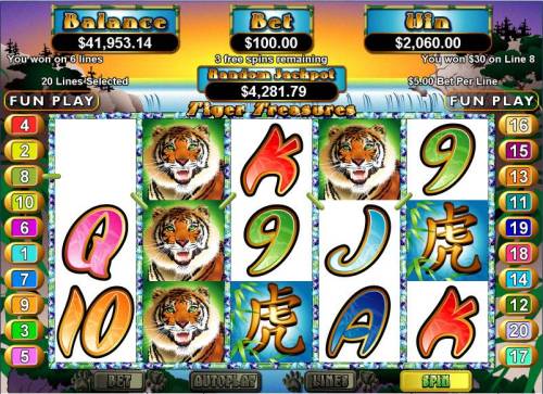 Tiger Treasures Big Bonus Slots 