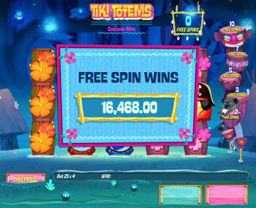 Tiki Totems Big Bonus Slots Free Spins Wins Awards 16,468.00
