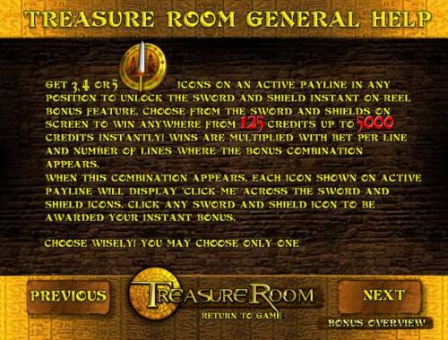 Treasure Room Big Bonus Slots general game help continued