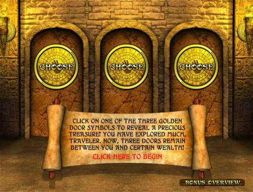 Treasure Room Big Bonus Slots click on one of the three golden door symbols to reveal a precious tresure.