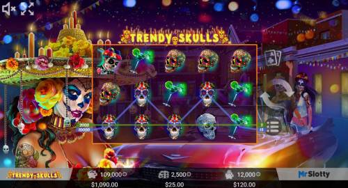 Trendy Skulls Big Bonus Slots A 250 payout triggered by a pair of winning paylines