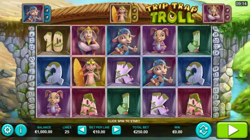 Trip Trap Troll Big Bonus Slots Main Game Board