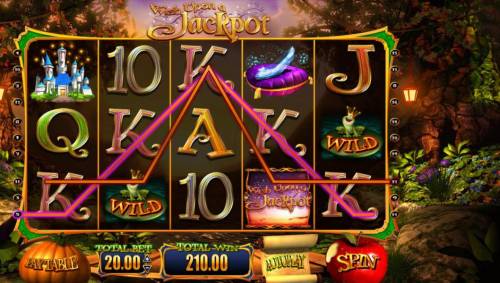 Wish Upon a Jackpot Big Bonus Slots A five of a kind helps push the game payout to 210.00