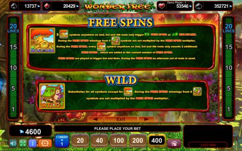 Wonder Tree Big Bonus Slots Wild and Scatter Symbol Rules