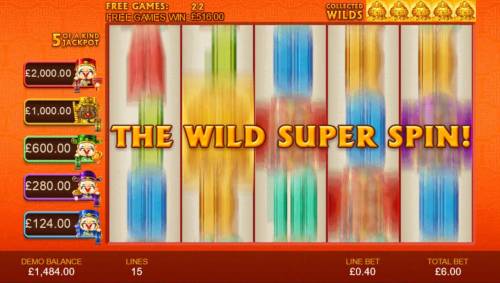 Wu Lu Cai Shen Big Bonus Slots Once you have collected five gold vases, the unlimited free games end and the Wild Super Spin begins.