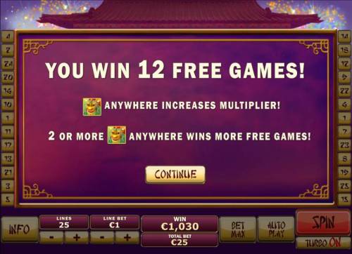 Wu Long Big Bonus Slots 12 free games awarded