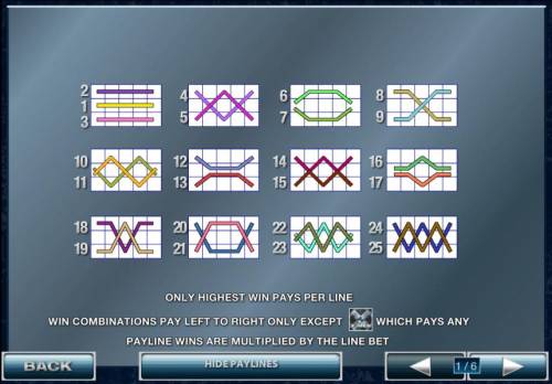 X-Men Big Bonus Slots 25 payline configurations