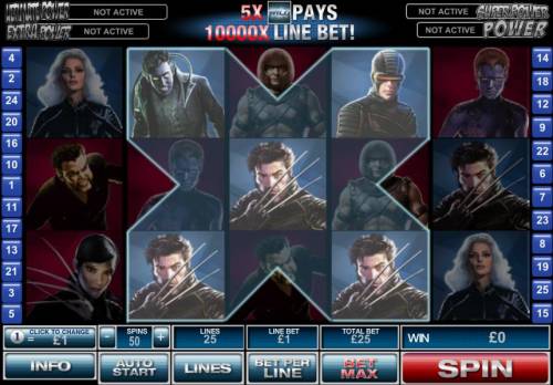 X-Men Big Bonus Slots the x-feature triggered by the 5 hero symbols forming an x