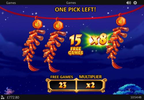 Xuan Pu Lian Huan  Big Bonus Slots pick firecrackers to win free games and win multiplier