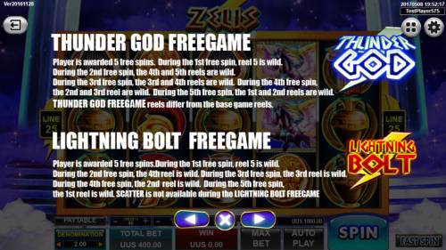 Zeus Big Bonus Slots Thunder God Free Games and Lightning Blot Free Games Rules